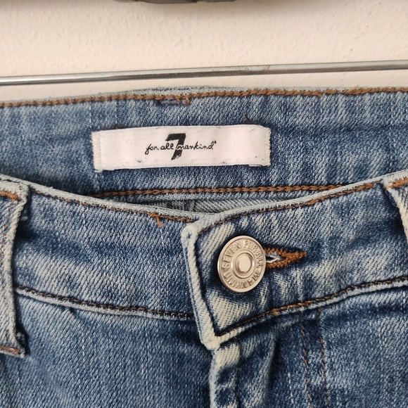 7 for all Mankind Pyper Crop Jeans with Floral Embroidery Firework Indigo Sz 24 - Picture 8 of 13